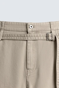 WIDE BALLOON FIT PANTS WITH BELT