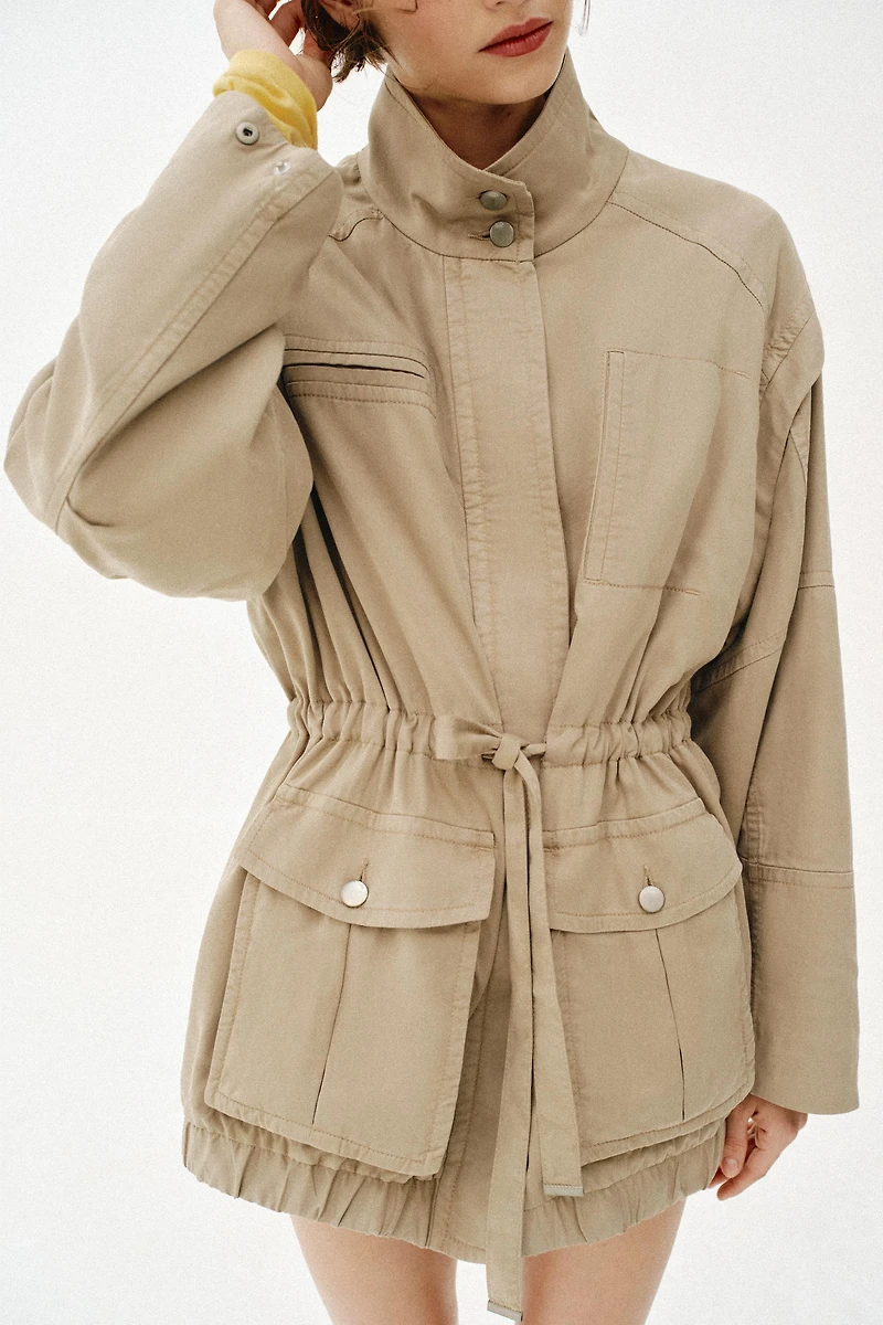 LONG HIGH COLLAR JACKET