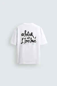 TEXTURED TEXT T-SHIRT