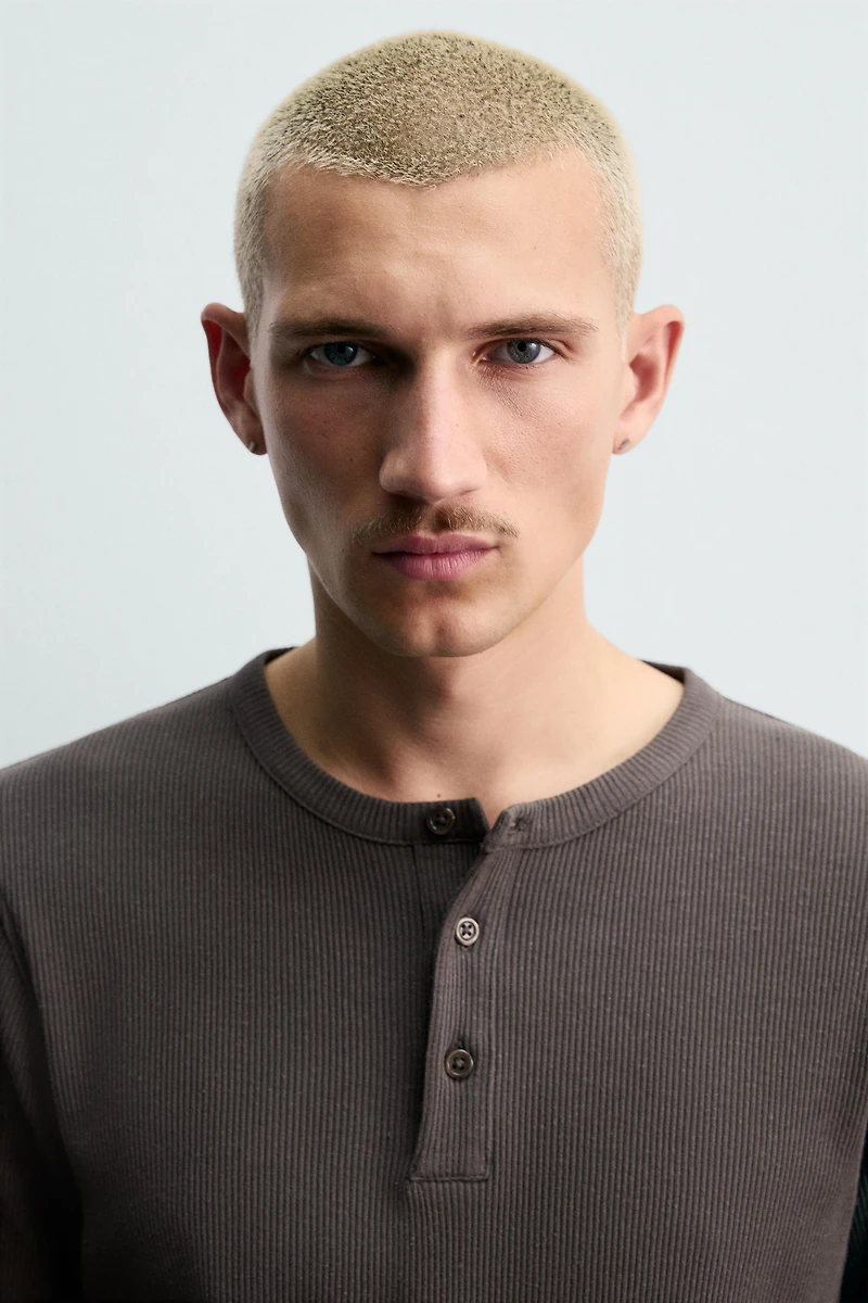 T-SHIRT COTON - CHANVRE COL TUNISIEN