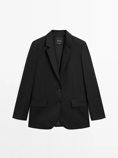Blazer à deux boutons 100 % laine extra-fine