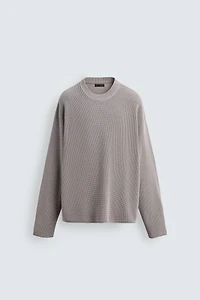 WAFFLE TEXTURED SWEATER