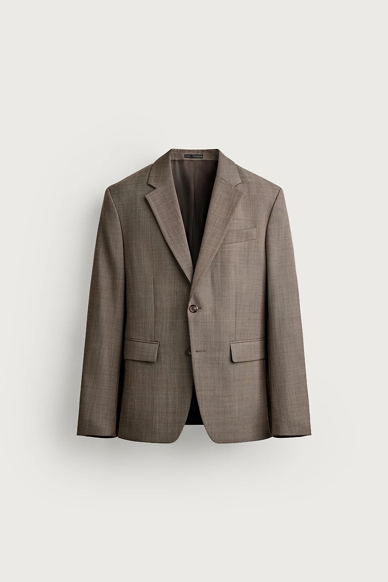 WOOL TEXTURED SUIT BLAZER