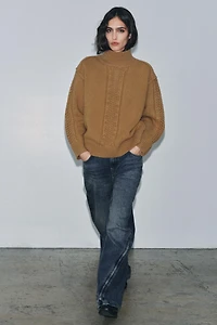 ZW COLLECTION MID-RISE BALLOON JEANS WITH ZIPPERS LIMITED EDITION