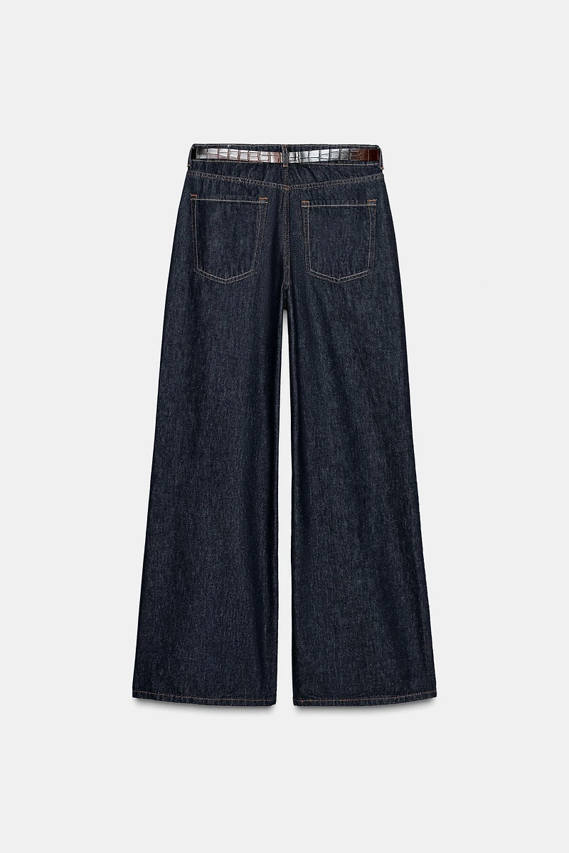 Z1975 HIGH-WAISTED WIDE LEG BELTED JEANS