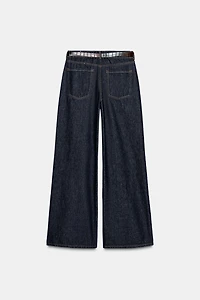 Z1975 HIGH-WAISTED WIDE LEG BELTED JEANS