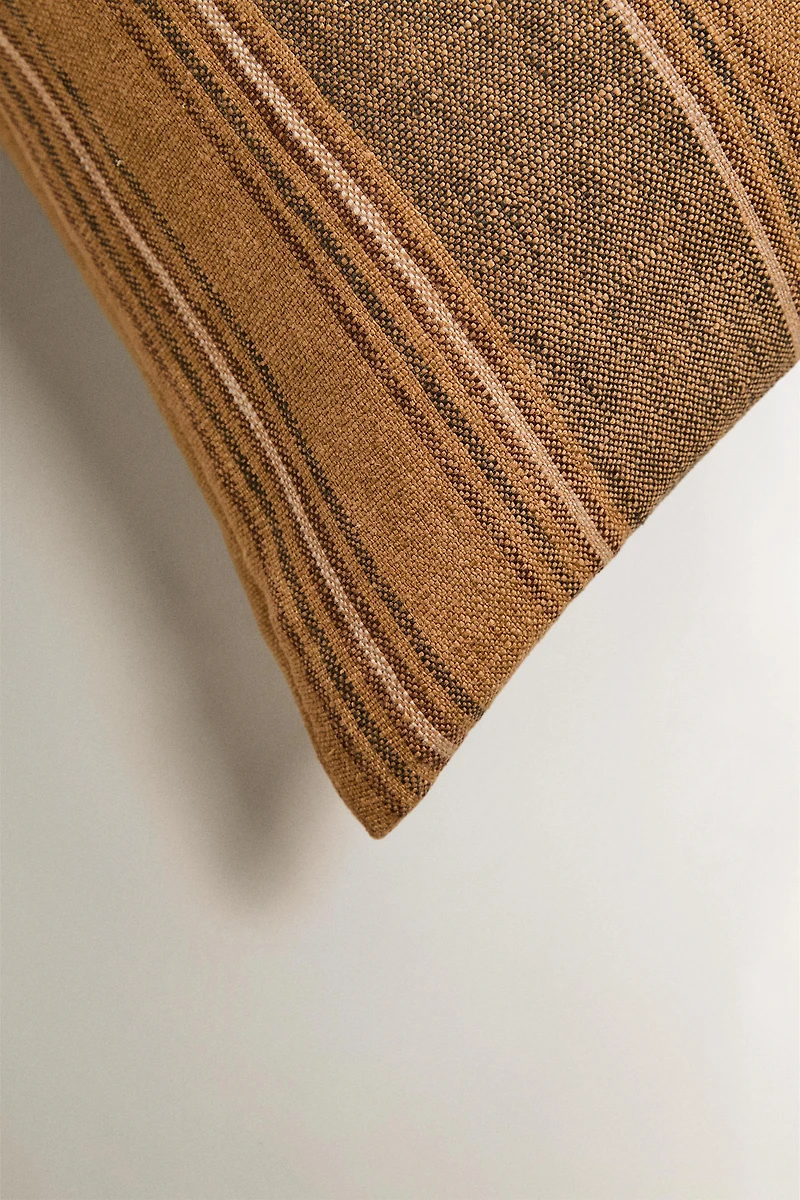 STRIPED LINEN THROW PILLOW COVER