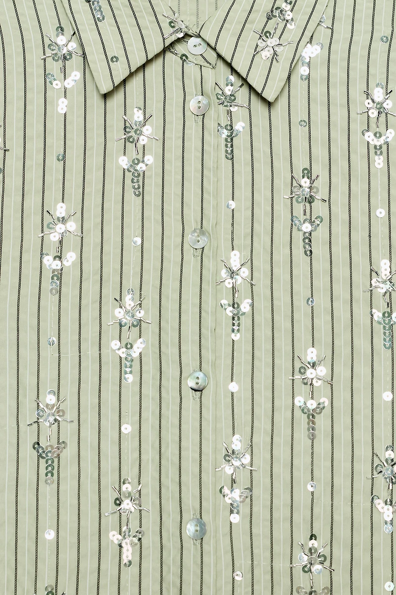 CHEMISE À RAYURES PAILLETTES