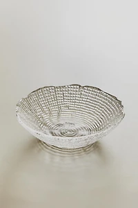 GLASS BOWL WITH RAISED DESIGN