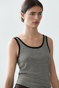Cotton top with striped detail