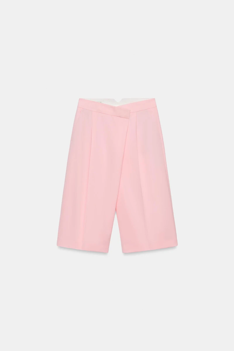 CROSS-FRONT PLEATED SHORTS