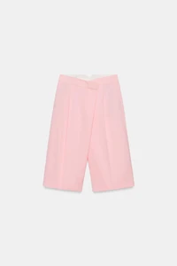 CROSS-FRONT PLEATED SHORTS