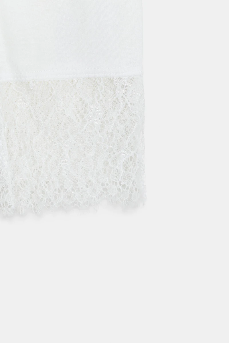 SHEER LACE CUFF TOP