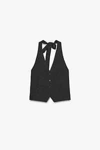 TOP GILET À POIS