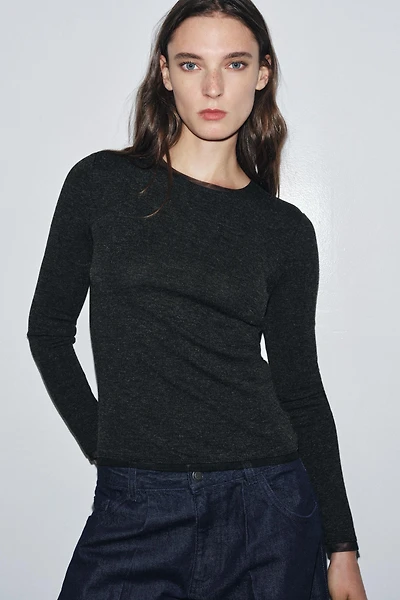 TULLE TRIM T-SHIRT