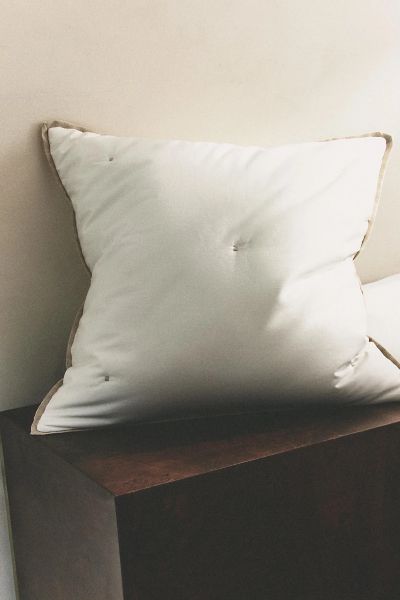 HOUSSE DE COUSSIN SATIN LIN POINTS