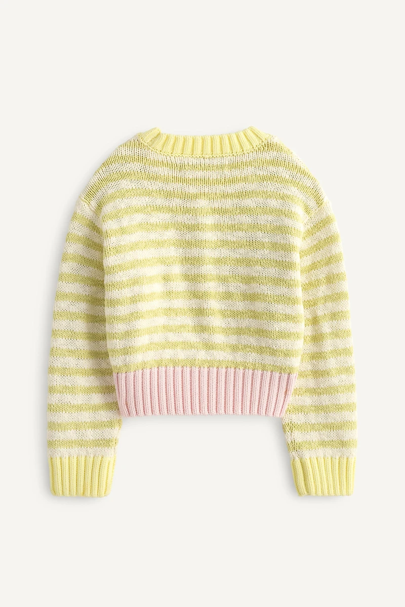 LIMITED EDITION FLORAL EMBROIDERED STRIPED KNIT JUMPER