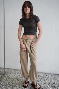 ADJUSTABLE RUCHED T-SHIRT