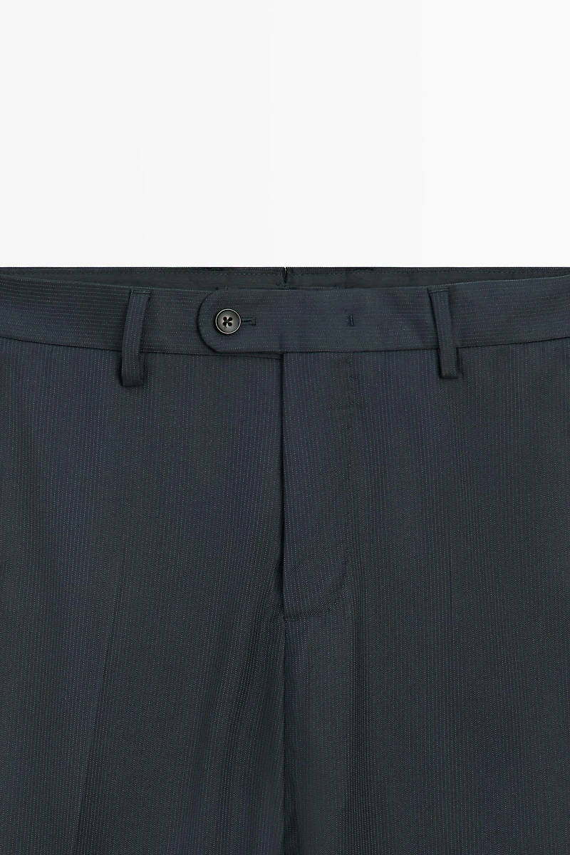 Striped wool blend suit trousers