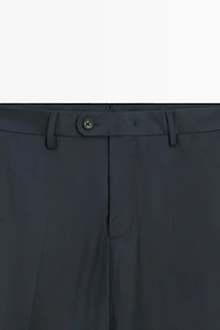 Striped wool blend suit trousers