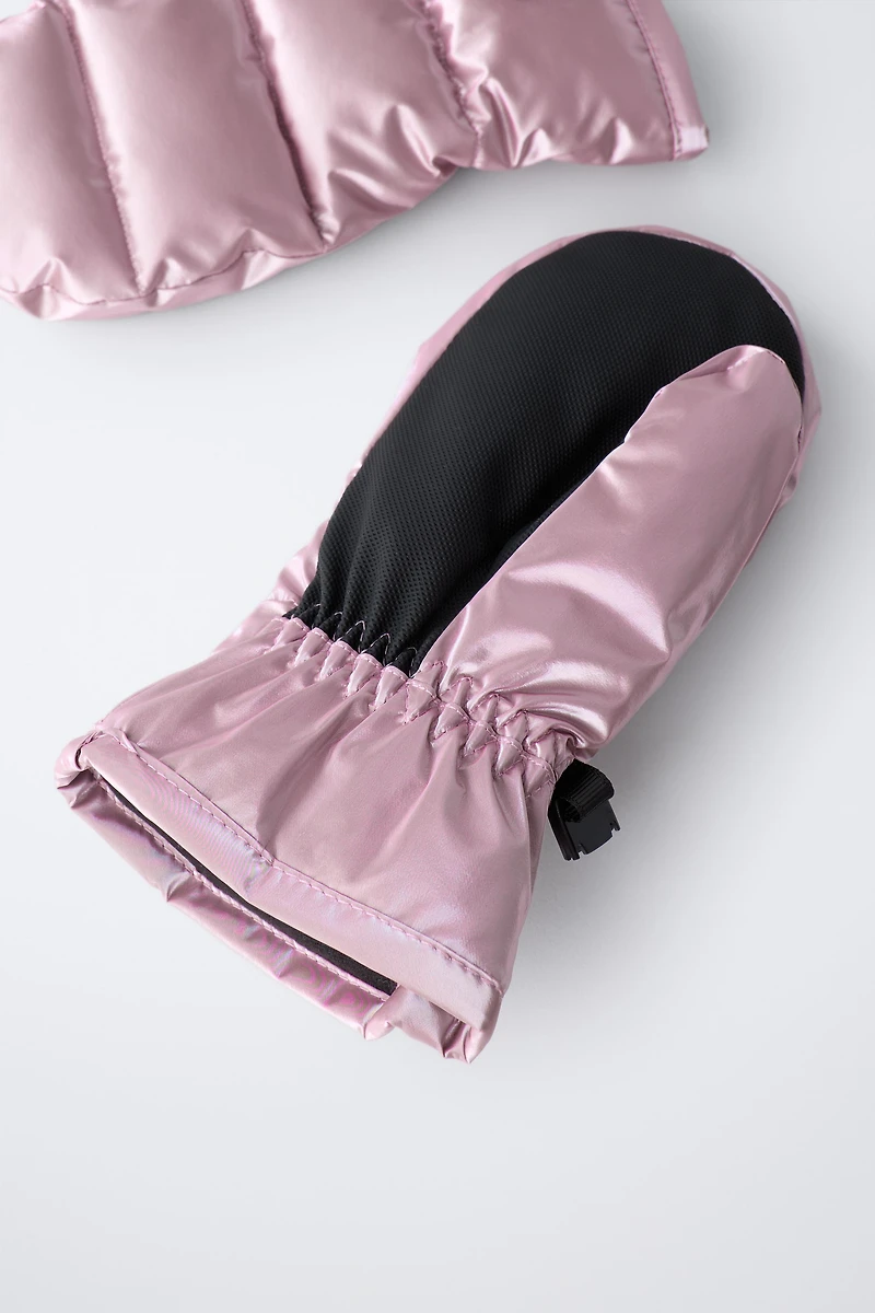 METALLIC WINDPROOF SKI COLLECTION MITTENS