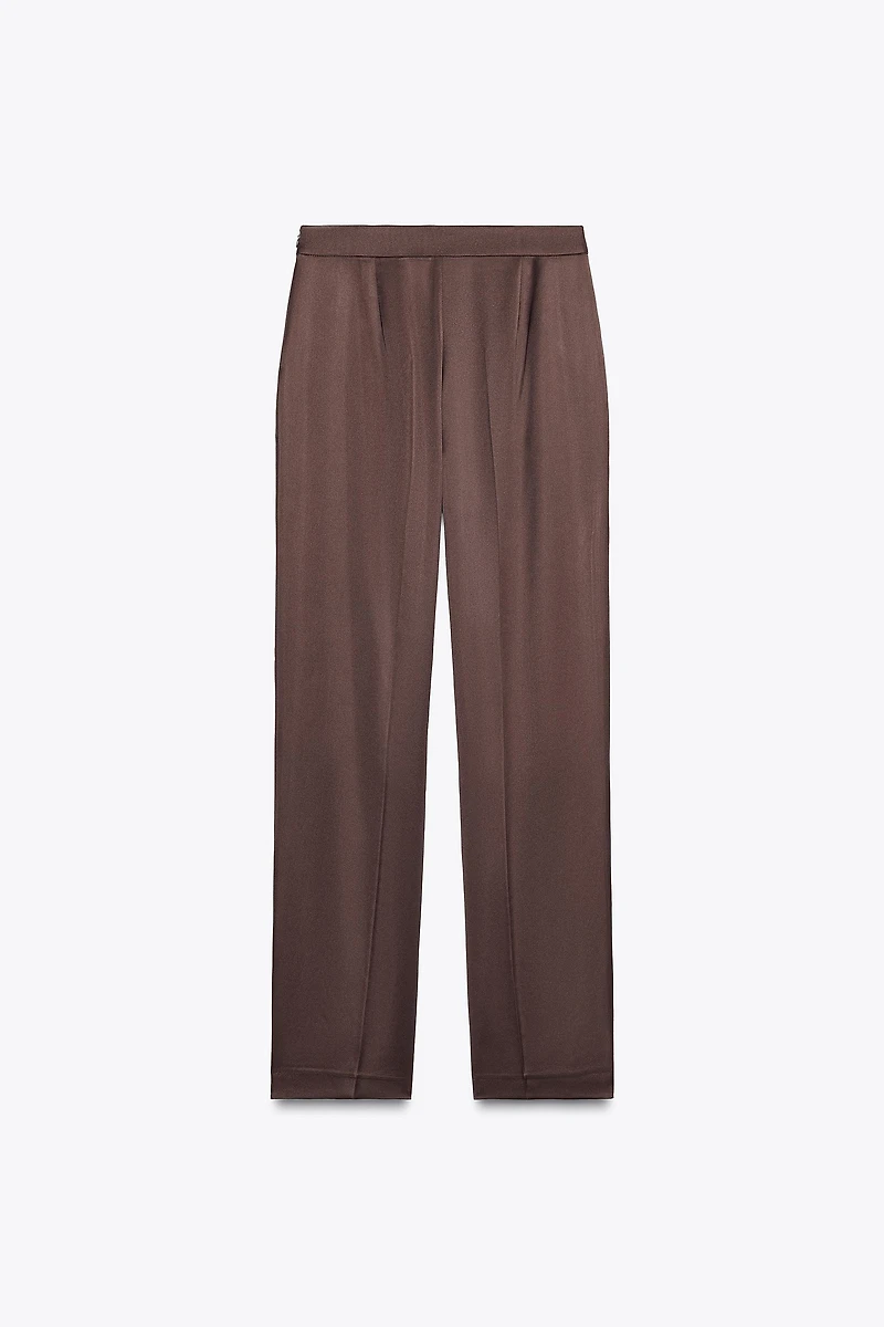 SATIN STRAIGHT LEG PANTS