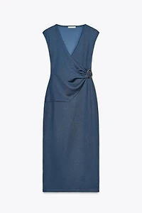 TWILL WRAP DRESS