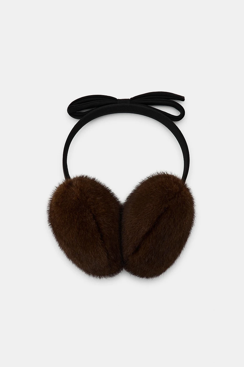 FAUX FUR BOW EARMUFFS
