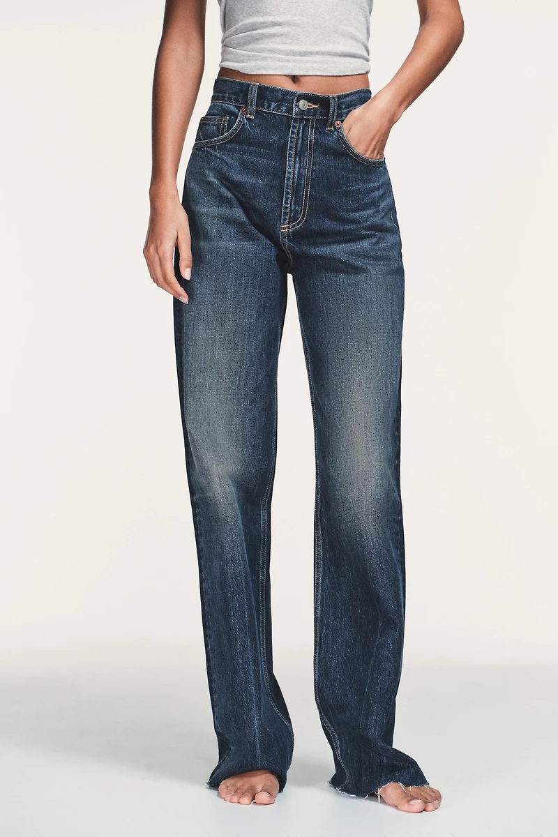 TRF HIGH WAIST WIDE LEG FULL LENGTH JEANS