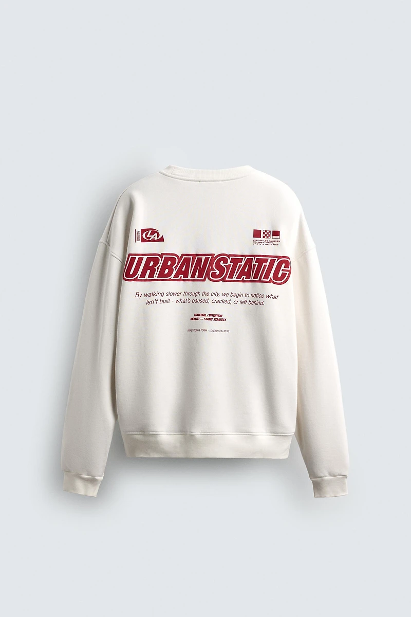 PRINTED TEXT SWEATSHIRT
