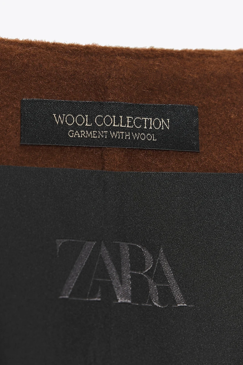 MANTEAU LONG AVEC CEINTURE ET LAINE ZW COLLECTION LIMITED EDITION