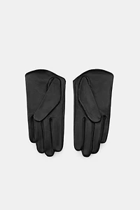 LEATHER GLOVES WITH TIE