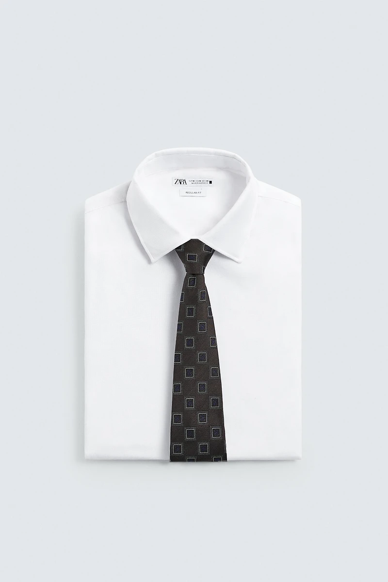 GEOMETRIC JACQUARD 100% SILK TIE