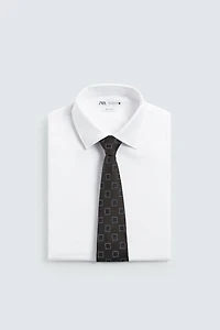 GEOMETRIC JACQUARD 100% SILK TIE