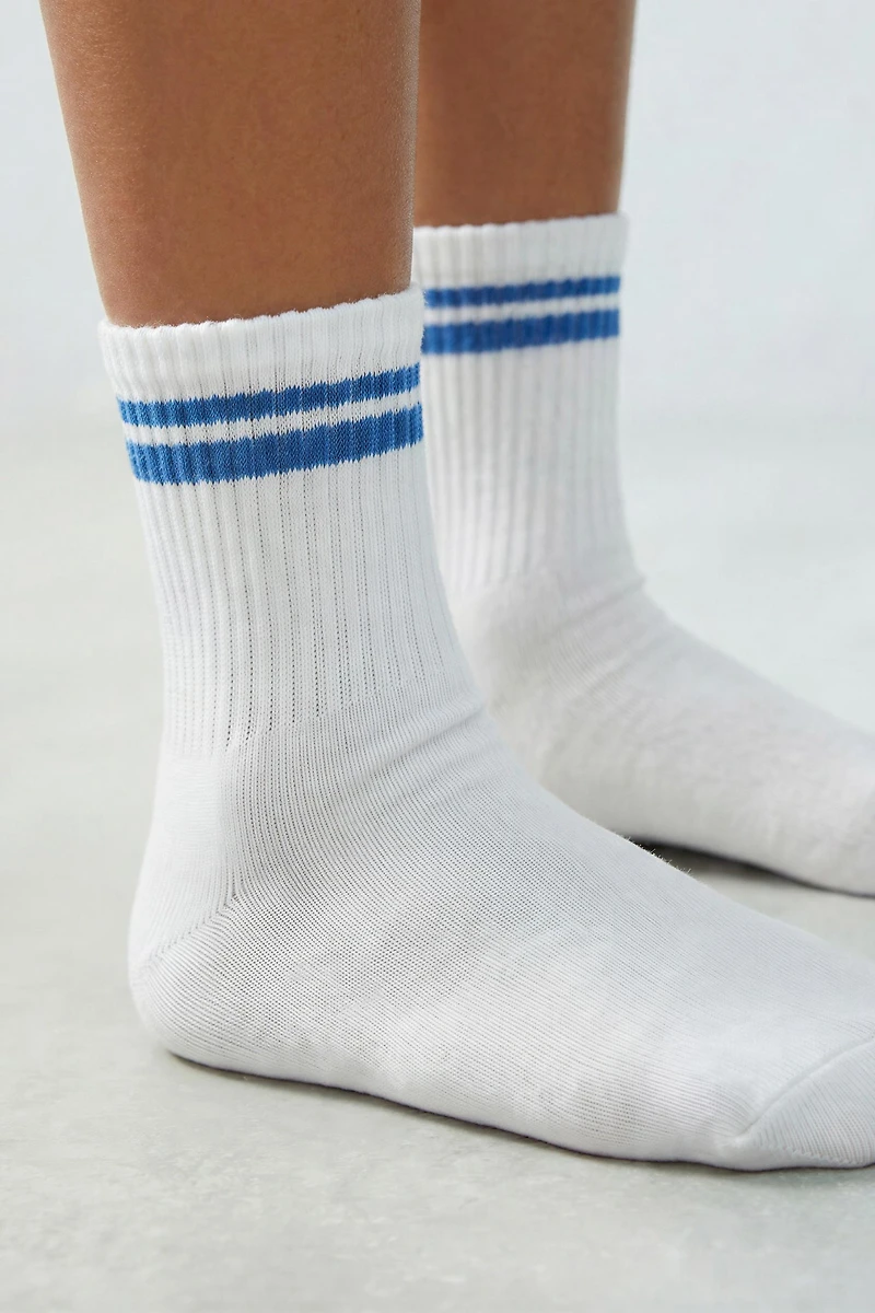 LOT DE TROIS CHAUSSETTES MI-HAUTES À RAYURES SPORTIVES