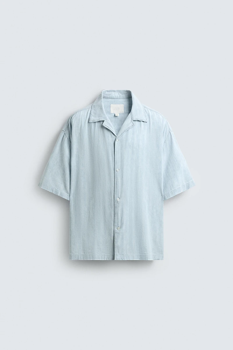 CHEMISE DÉLAVÉE JACQUARD RAYURES