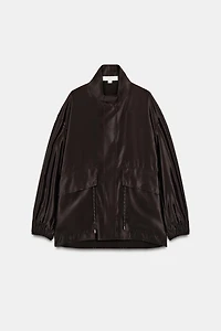 HIGH COLLAR JACKET WITH ADJUSTABLE WAIST