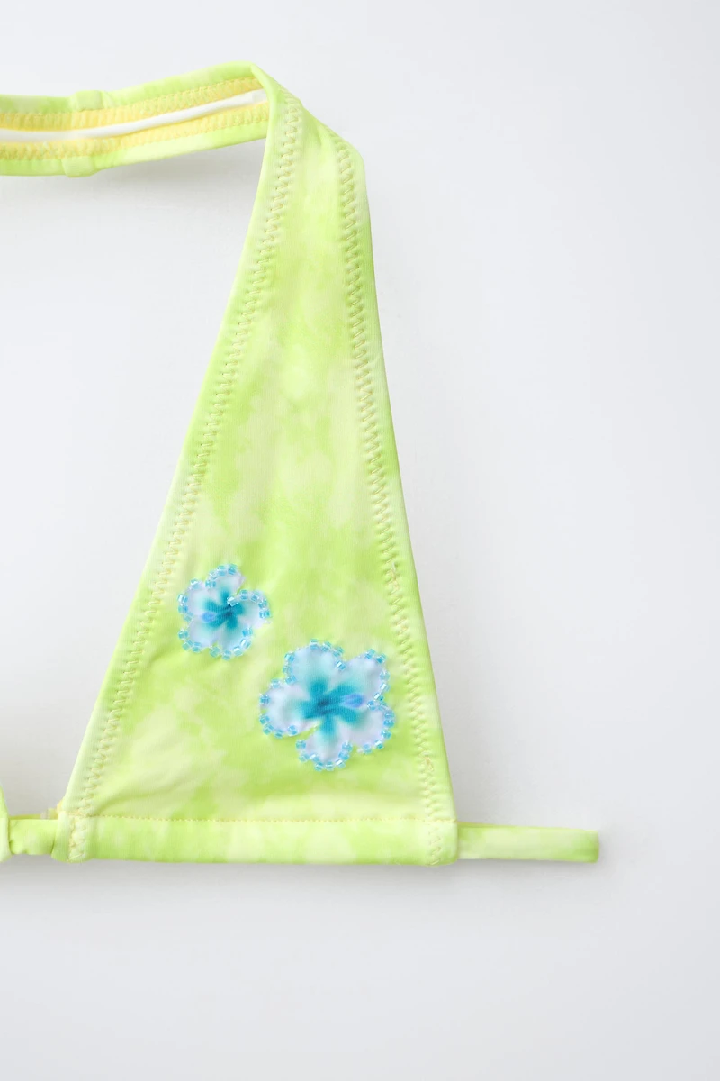 TIE-DYE HIBISCUS BIKINI, Ages 6–14