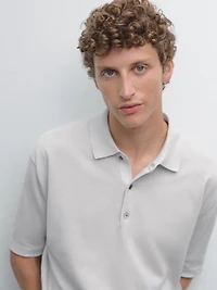 Short sleeve knit polo shirt