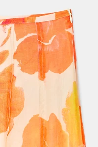 FLORAL PRINT MIDI SKIRT