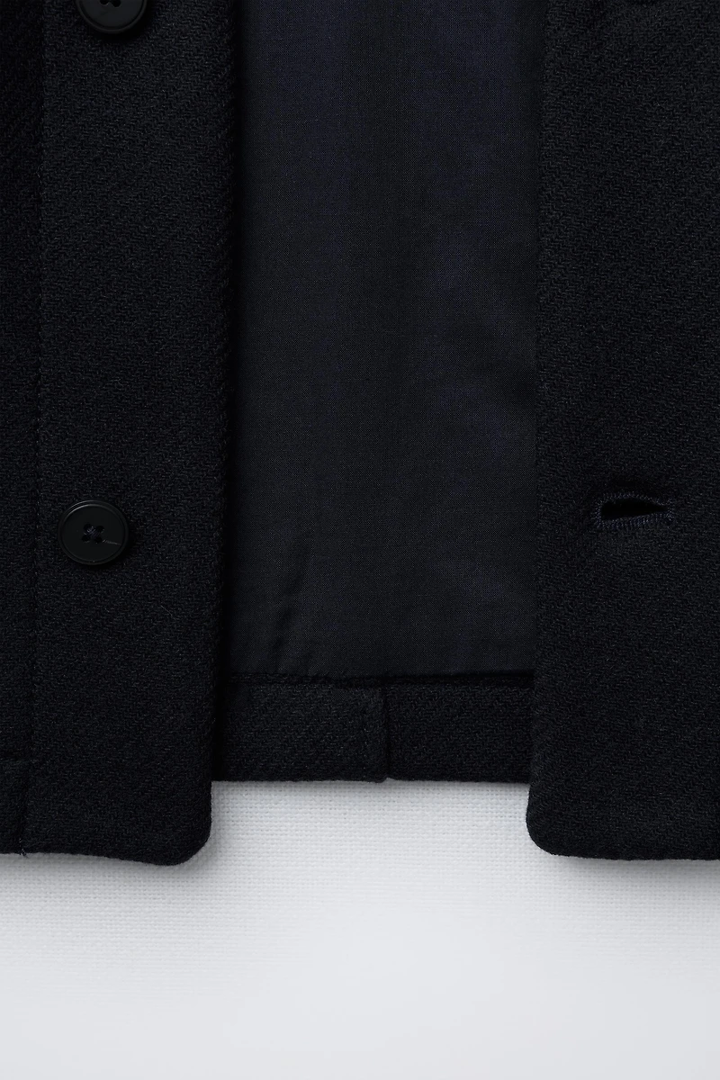 VESTE COURTE EN DRAP DE LAINE