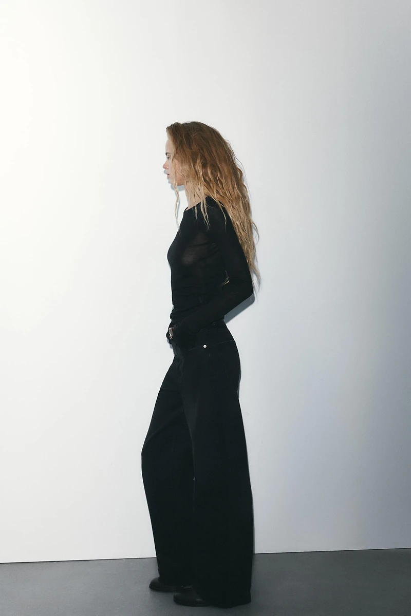 TRF EXTRA WIDE LEG HIGH-WAIST JEANS