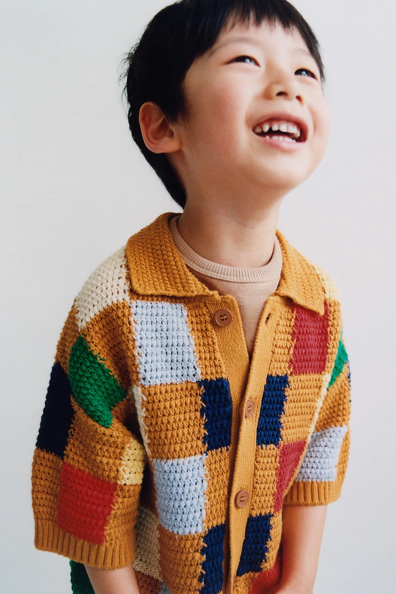CHEMISE EN MAILLE À CARREAUX