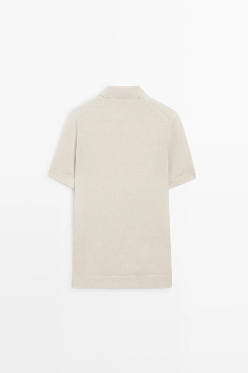 Pull en maille 100 % lin à manches courtes