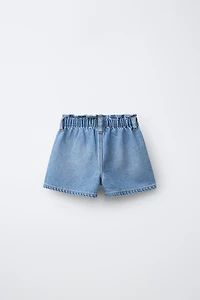 HEART POCKET DENIM SHORTS