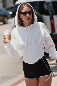 CORSET LACE-UP HOODIE