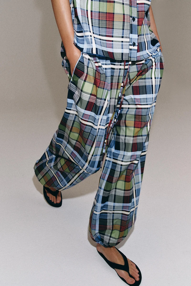 PANTALON BOUFFANT À CARREAUX ZW COLLECTION