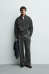 PINSTRIPE PLEATED PANTS