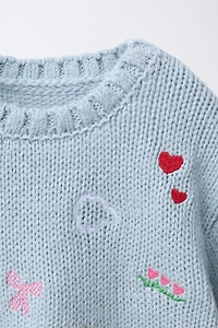 EMBROIDERED KNIT SWEATER