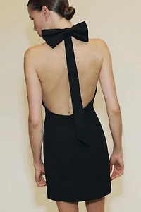 ROBE COURTE HALTER NŒUD